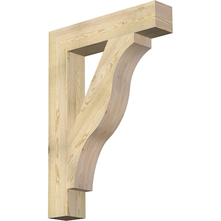 Ekena Millwork Funston Block Rough Sawn Bracket, Douglas Fir, 6"W x 32"D x 44"H BKT06X32X44FST05RDF